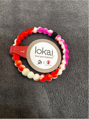 Lokai Red and Pink Save the Children Bracelet Red Pink Size Large
